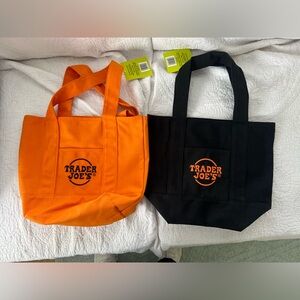 Trader Joe's Orange and Black Tote Bags